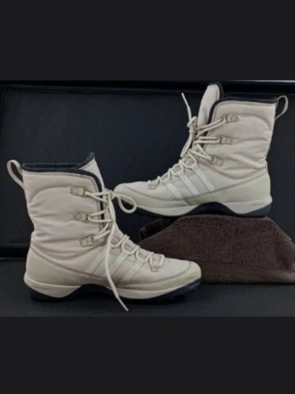 Adidas Climaheat Libria Cream Nylon Waterproof Insulated Snow Boots Size 8